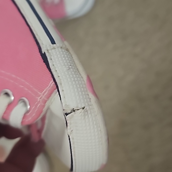 2 sets of baby sneakers pink converse style size 2 and bebe baby size 3-4 - Picture 4 of 6